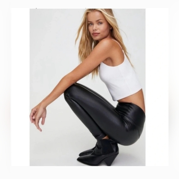 7 FOR ALL MANKIND VEGAN LEATHER PANTS - Picture 1 of 3